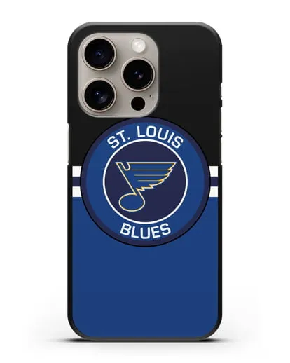 Чехол с символикой St. Louis Blues силиконовый для iPhone 15 Pro
