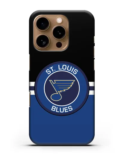 Чехол с символикой St. Louis Blues силиконовый для iPhone 16 Pro