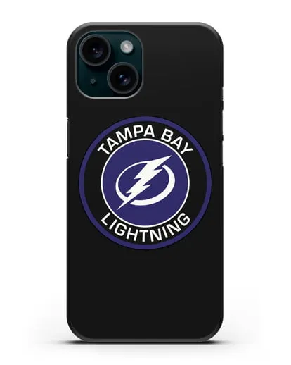 Чеxол с логотипом Tampa Bay Lightning силиконовый для iPhone 15