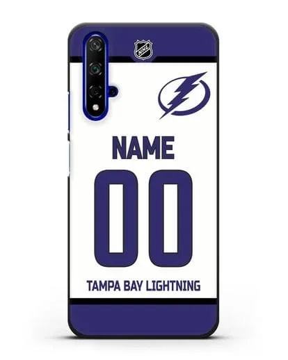 Чехол ХК Тампа-Бэй Лайтнинг с фамилией и номером белая форма силиконовый для Honor 20