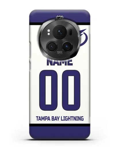 Чехол ХК Тампа-Бэй Лайтнинг с фамилией и номером белая форма силиконовый для Honor Magic 6 Pro