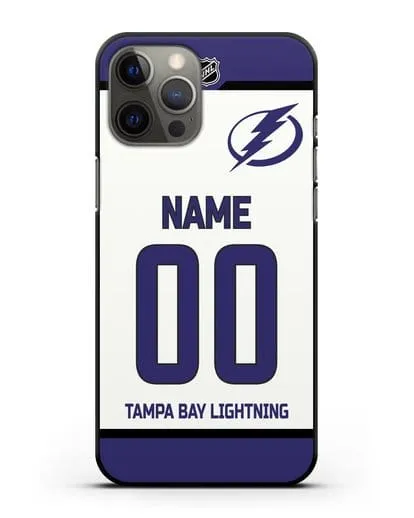 Чехол ХК Тампа-Бэй Лайтнинг с фамилией и номером белая форма силиконовый для iPhone 12 Pro Max