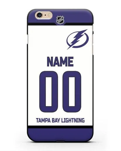 Чехол ХК Тампа-Бэй Лайтнинг с фамилией и номером белая форма силиконовый для iPhone 6 Plus