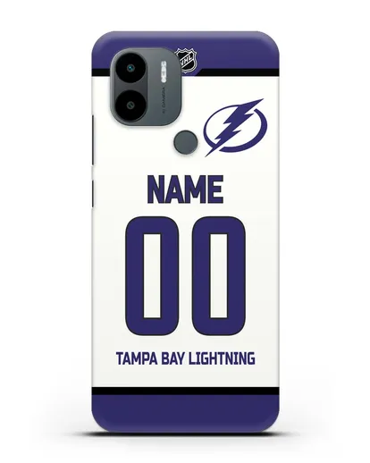 Чехол ХК Тампа-Бэй Лайтнинг с фамилией и номером белая форма силиконовый для Xiaomi Poco C51
