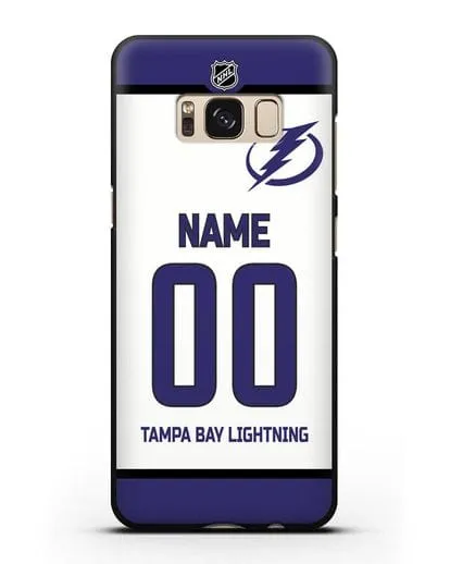 Чехол ХК Тампа-Бэй Лайтнинг с фамилией и номером белая форма силиконовый для Samsung Galaxy S8 Plus [SM-G955F]