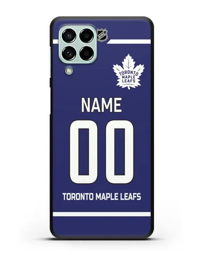 Чехол ХК Торонто Мейпл Лифс с фамилией и номером синяя форма силиконовый для Samsung Galaxy M53 [SM-M536]