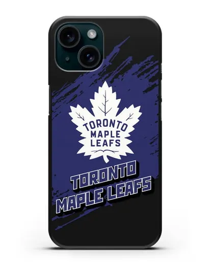 Чехол с надписью ХК Торонто Мейпл Лифс силиконовый для iPhone 15