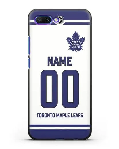 Чехол ХК Торонто Мейпл Лифс с фамилией и номером белая форма силиконовый для Honor 10