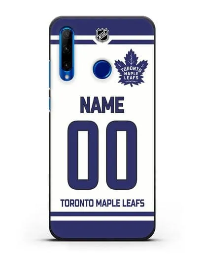 Чехол ХК Торонто Мейпл Лифс с фамилией и номером белая форма силиконовый для Honor 10i