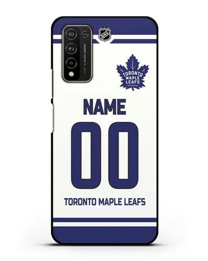 Чехол ХК Торонто Мейпл Лифс с фамилией и номером белая форма силиконовый для Honor 10X Lite