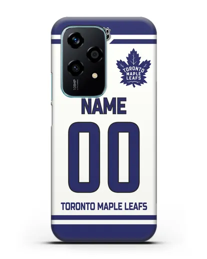 Чехол ХК Торонто Мейпл Лифс с фамилией и номером белая форма силиконовый для Honor 200 Lite