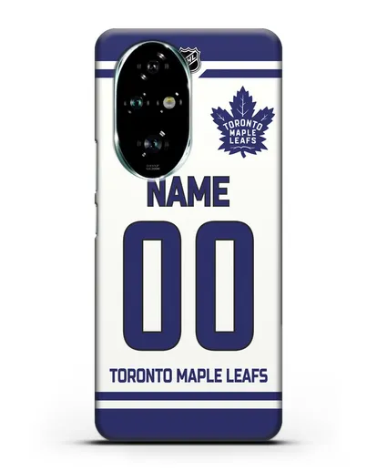 Чехол ХК Торонто Мейпл Лифс с фамилией и номером белая форма силиконовый для Honor 200 Pro