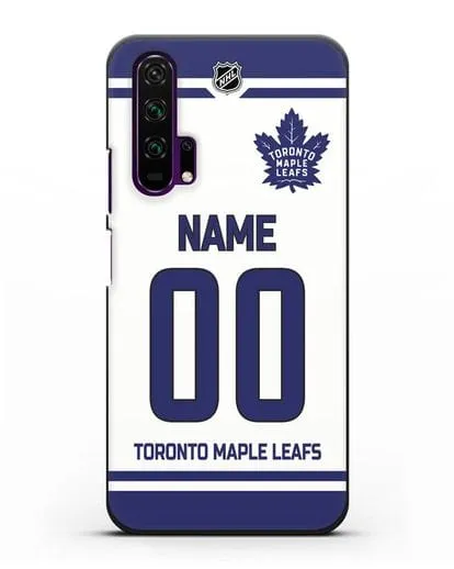 Чехол ХК Торонто Мейпл Лифс с фамилией и номером белая форма силиконовый для Honor 20 Pro