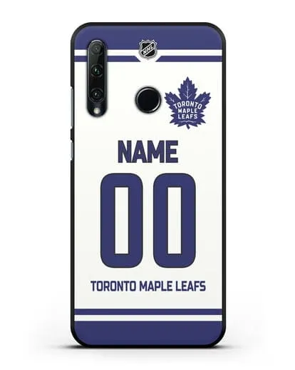 Чехол ХК Торонто Мейпл Лифс с фамилией и номером белая форма силиконовый для Honor 20e