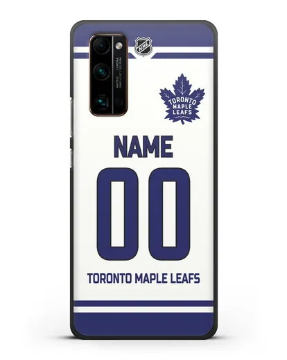 Чехол ХК Торонто Мейпл Лифс с фамилией и номером белая форма силиконовый для Honor 30 Pro