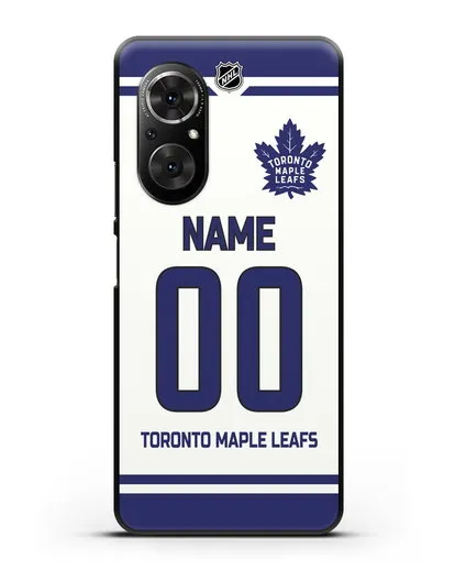 Чехол ХК Торонто Мейпл Лифс с фамилией и номером белая форма силиконовый для Honor 50 SE