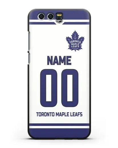 Чехол ХК Торонто Мейпл Лифс с фамилией и номером белая форма силиконовый для Honor 9
