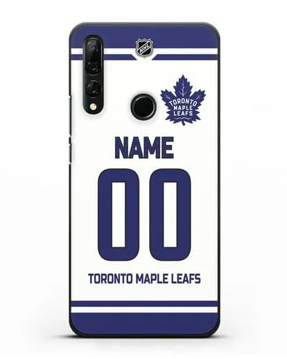 Чехол ХК Торонто Мейпл Лифс с фамилией и номером белая форма силиконовый для Honor 9X