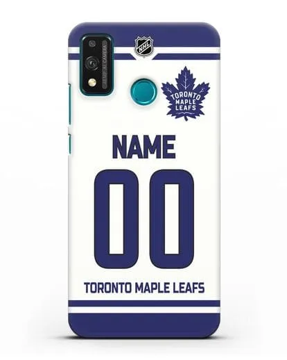 Чехол ХК Торонто Мейпл Лифс с фамилией и номером белая форма силиконовый для Honor 9X lite