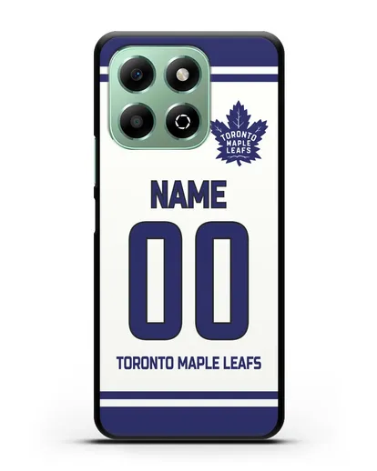 Чехол ХК Торонто Мейпл Лифс с фамилией и номером белая форма силиконовый для Honor X6b