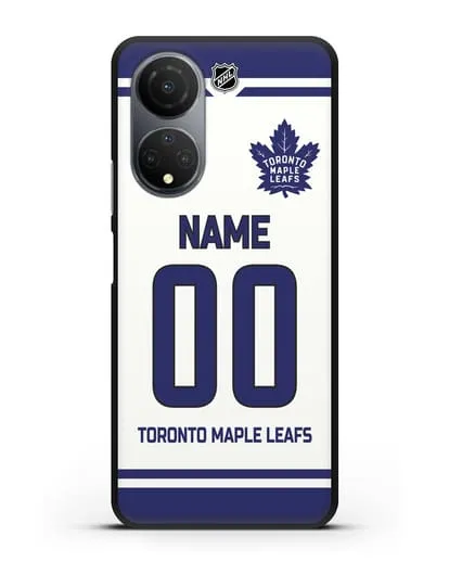 Чехол ХК Торонто Мейпл Лифс с фамилией и номером белая форма силиконовый для Honor X7