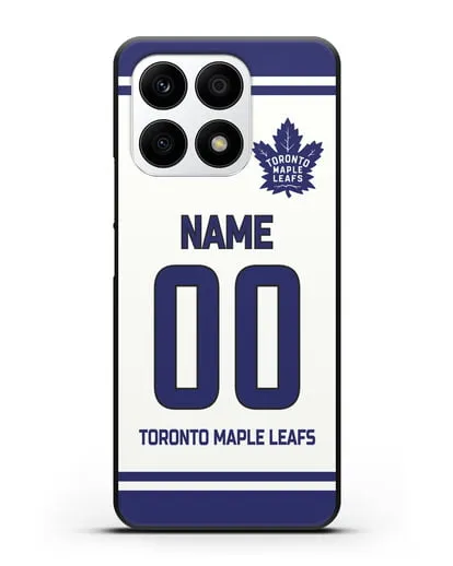 Чехол ХК Торонто Мейпл Лифс с фамилией и номером белая форма силиконовый для Honor X8a