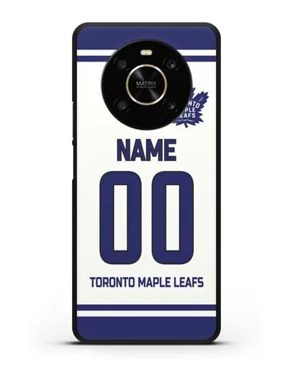 Чехол ХК Торонто Мейпл Лифс с фамилией и номером белая форма силиконовый для Honor X9