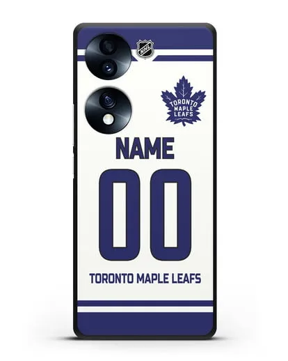 Чехол ХК Торонто Мейпл Лифс с фамилией и номером белая форма силиконовый для Honor 70