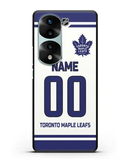 Чехол ХК Торонто Мейпл Лифс с фамилией и номером белая форма силиконовый для Honor 70 Pro