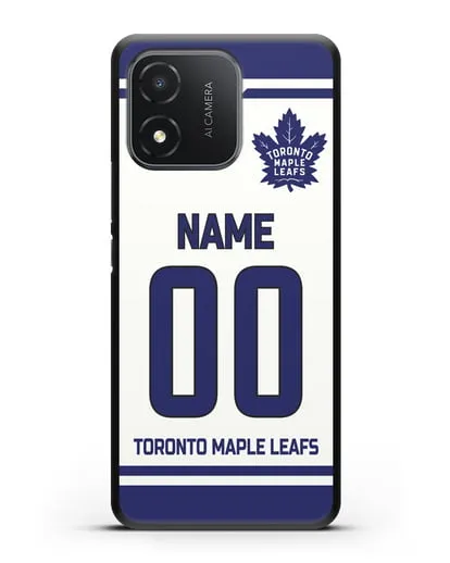 Чехол ХК Торонто Мейпл Лифс с фамилией и номером белая форма силиконовый для Honor X5