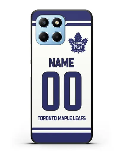 Чехол ХК Торонто Мейпл Лифс с фамилией и номером белая форма силиконовый для Honor X6