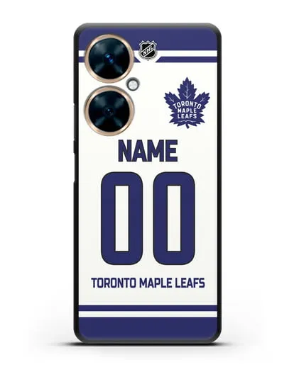 Чехол ХК Торонто Мейпл Лифс с фамилией и номером белая форма силиконовый для Huawei Nova 11i
