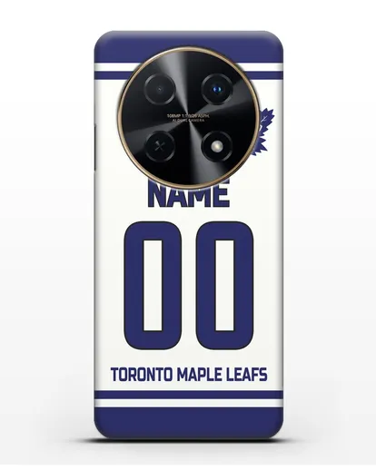 Чехол ХК Торонто Мейпл Лифс с фамилией и номером белая форма силиконовый для Huawei Nova 12i