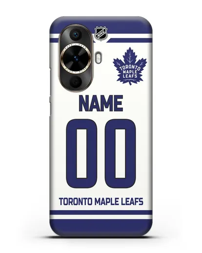 Чехол ХК Торонто Мейпл Лифс с фамилией и номером белая форма силиконовый для Huawei Nova 12s