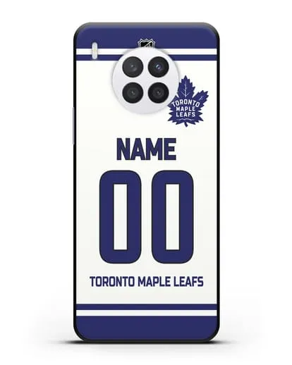Чехол ХК Торонто Мейпл Лифс с фамилией и номером белая форма силиконовый для Huawei Nova 8i