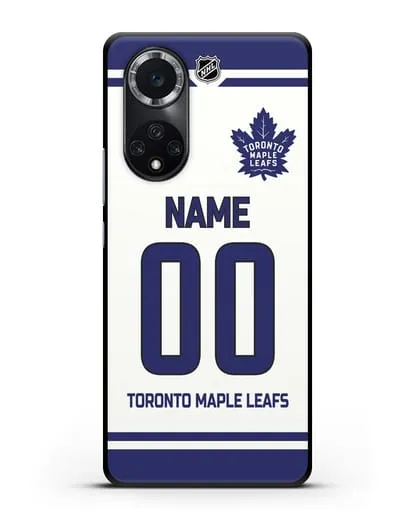 Чехол ХК Торонто Мейпл Лифс с фамилией и номером белая форма силиконовый для Huawei Nova 9