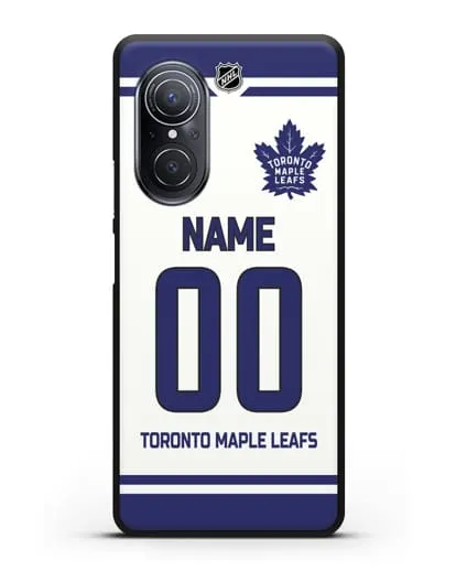 Чехол ХК Торонто Мейпл Лифс с фамилией и номером белая форма силиконовый для Huawei Nova 9 SE