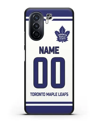 Чехол ХК Торонто Мейпл Лифс с фамилией и номером белая форма силиконовый для Huawei Nova Y70