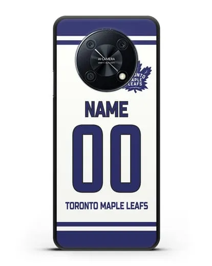 Чехол ХК Торонто Мейпл Лифс с фамилией и номером белая форма силиконовый для Huawei Nova Y90