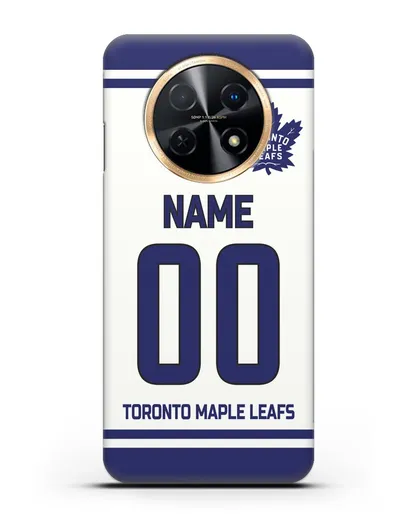 Чехол ХК Торонто Мейпл Лифс с фамилией и номером белая форма силиконовый для Huawei Nova Y91