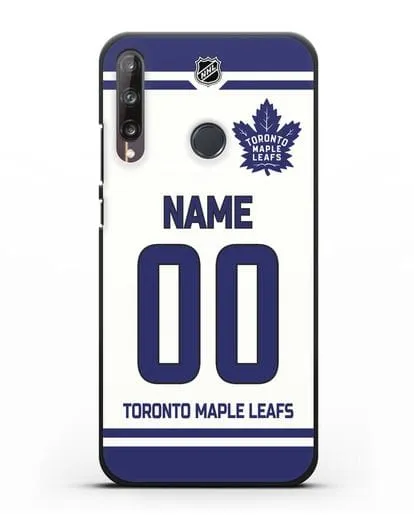 Чехол ХК Торонто Мейпл Лифс с фамилией и номером белая форма силиконовый для Huawei P40 lite E