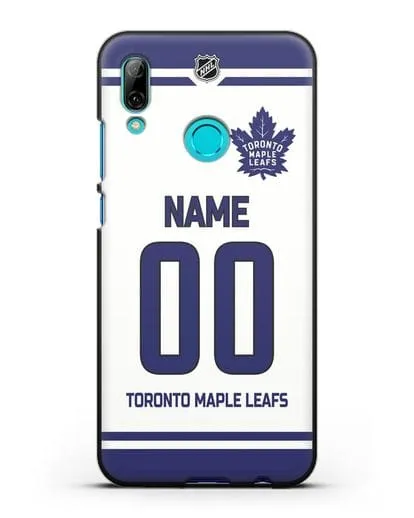 Чехол ХК Торонто Мейпл Лифс с фамилией и номером белая форма силиконовый для Huawei P Smart 2019