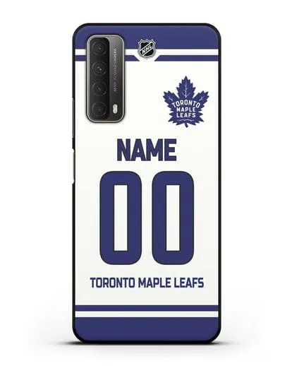 Чехол ХК Торонто Мейпл Лифс с фамилией и номером белая форма силиконовый для Huawei P Smart 2021