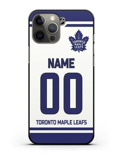 Чехол ХК Торонто Мейпл Лифс с фамилией и номером белая форма силиконовый для iPhone 12 Pro Max