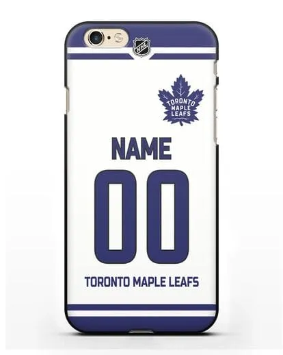 Чехол ХК Торонто Мейпл Лифс с фамилией и номером белая форма силиконовый для iPhone 6s