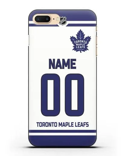 Чехол ХК Торонто Мейпл Лифс с фамилией и номером белая форма силиконовый для iPhone 8 Plus