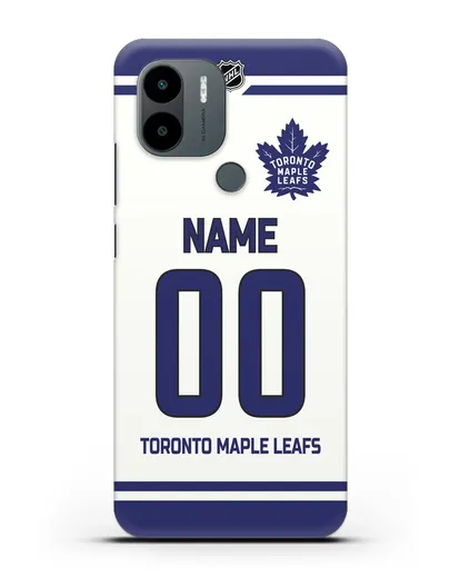 Чехол ХК Торонто Мейпл Лифс с фамилией и номером белая форма силиконовый для Xiaomi Poco C51