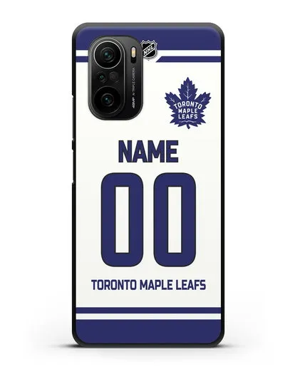 Чехол ХК Торонто Мейпл Лифс с фамилией и номером белая форма силиконовый для Xiaomi Poco F3 Pro