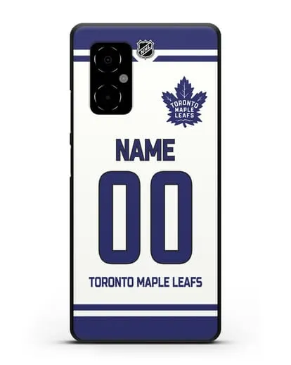 Чехол ХК Торонто Мейпл Лифс с фамилией и номером белая форма силиконовый для Xiaomi Poco M4 5G