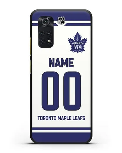 Чехол ХК Торонто Мейпл Лифс с фамилией и номером белая форма силиконовый для Xiaomi Poco M4 Pro 4G